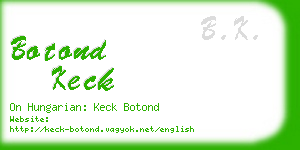 botond keck business card